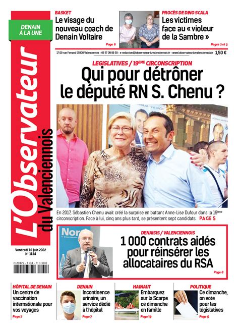 L Observateur Du Valenciennois Denaisis Du Vendredi Juin