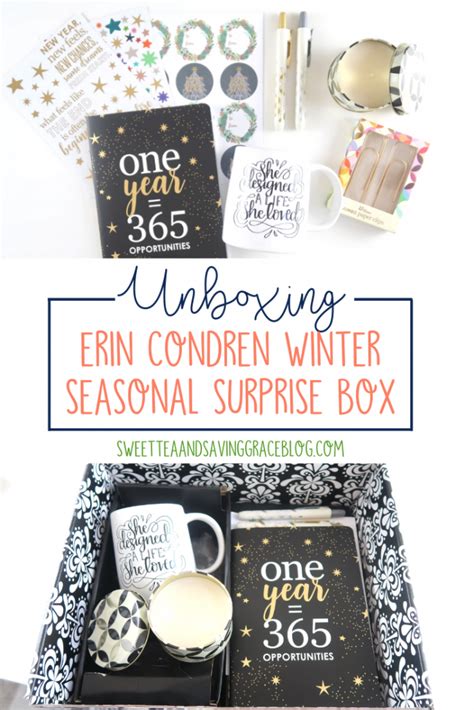 Unboxing Erin Condren Winter Seasonal Surprise Box Sweet Tea Saving