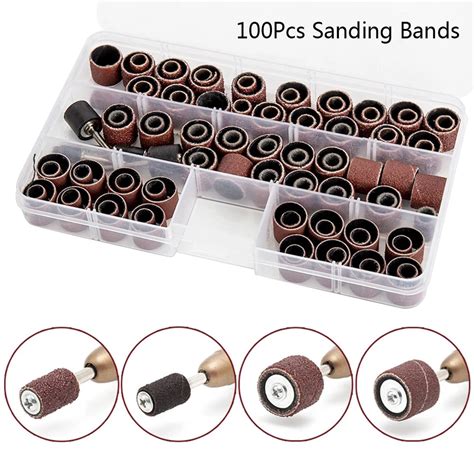 Pcs Drum Sanding Kit Pcs Band Mandrel Rotary Tool Nail Drill Bits