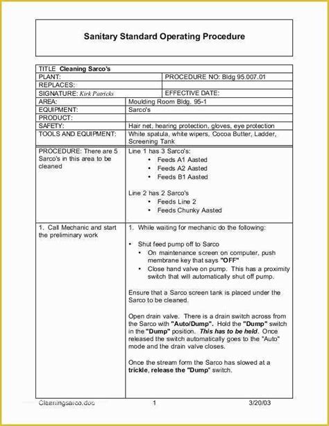 Accounting Standard Operating Procedure Template