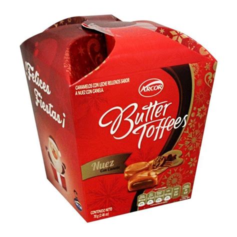 Caramelo Arcor Butter Toffees Relleno Sabor A Nuez Con Canela 70 G