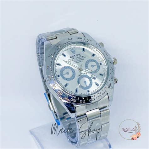 Jual MAILA717 Jam Tangan Pria Rolex Daytona Stainless Steel Tanggal