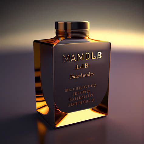 Mockup Of A Perfume Bottle On A Dark Background 3D Rendering Ai