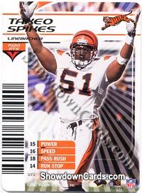 RARE #75 TAKEO SPIKES NFL Showdown 2003 Base Set