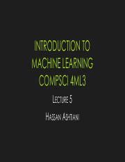 Lecture5 Annotated Pdf INTRODUCTION TO MACHINE LEARNING COMPSCI 4ML3