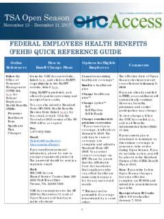 FEDERAL EMPLOYEES HEALTH BENEFITS FEHB QUICK Federal Employees