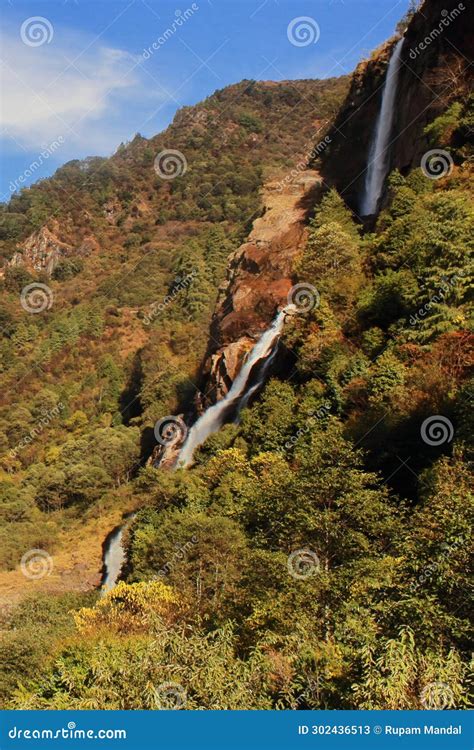 Beautiful Jang Falls Or Nuranang Waterfall Near Tawang Hill Station On