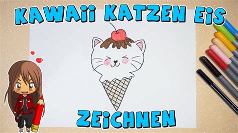 Kawaii Katzen Eis Einfach Malen Für Kinder Ab 7 Jahren Malen Mit Evi Deutsch Youtube