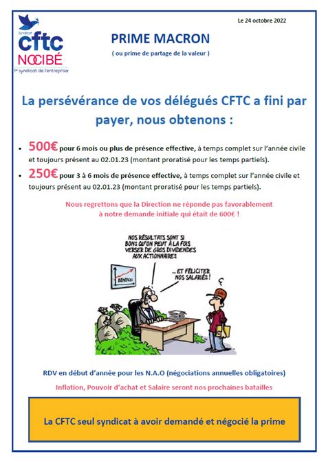 Montant De La Prime De Partage De La Valeur Cftc Nocibe