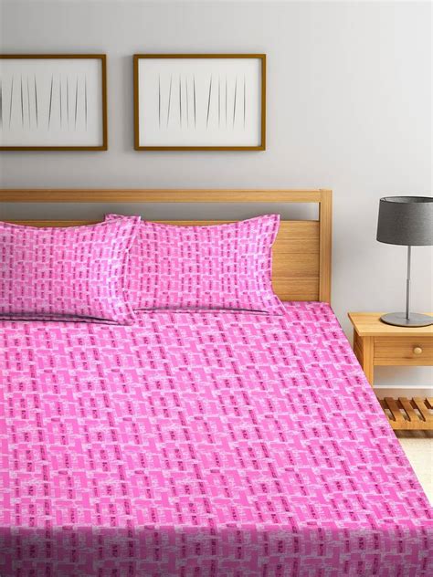 Pink striped Cotton bed sheets - Cortina - 3182213