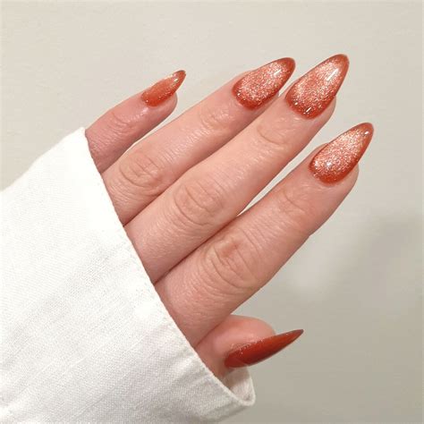 Marmalade Orange Cat Eye Nails Shine And Sparkle Press On Etsy Canada