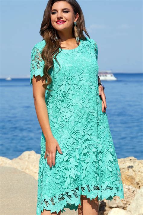 Женское платье *Распродажа Vittoria Queen 21193 бирюзовый размер 58 ...