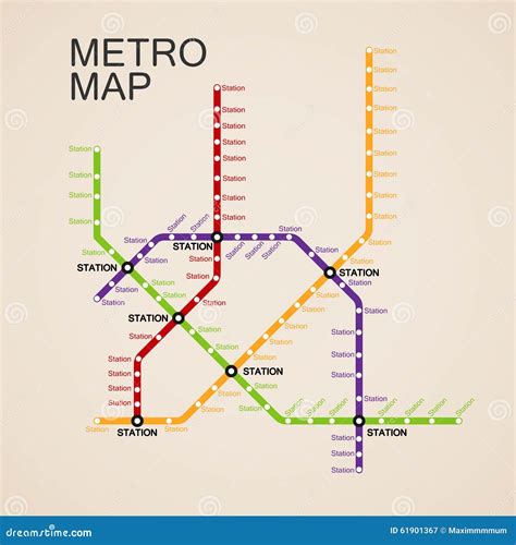 Metro Or Subway Map Design Template Cartoon Vector | CartoonDealer.com ...