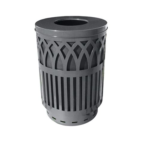 Covington Trash Receptacle Round 40 Gallon Powder Coated Steel With