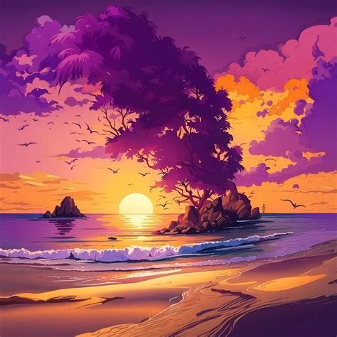 Beach Sunset Ai Generated Artwork Nightcafe Creator