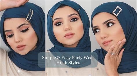 Easy Party Wear Hijab Tutorials Using Hair Clips Hijab Fashion