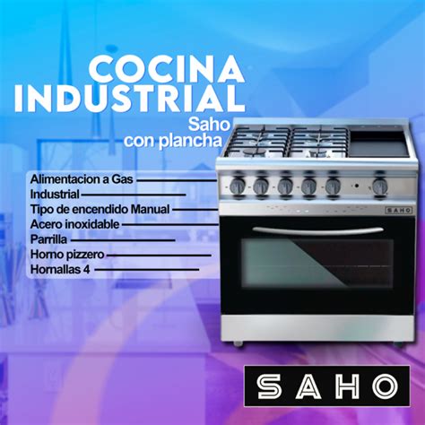 COCINA INDUSTRIAL SAHO CON PLANCHA