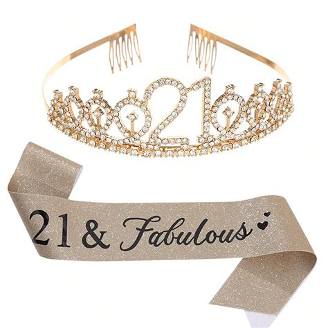 Birthday Sash And Crown For Women Birthday Tiaras And Sash Set For