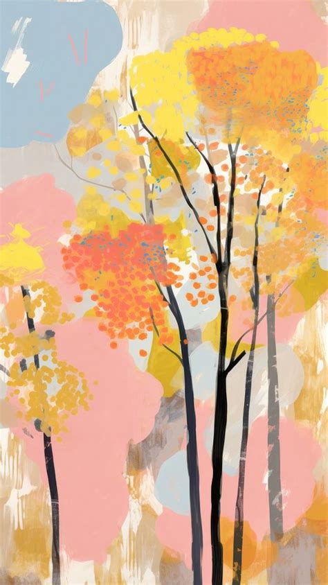 Fall trees wallpaper art abstract | Premium Photo Illustration - rawpixel