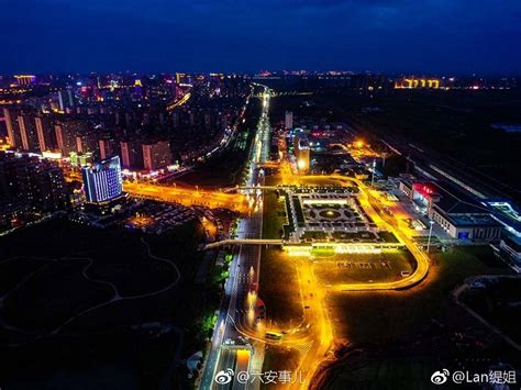 大美六安空中俯视六安新火车站的夜景匆匆拍了一组图