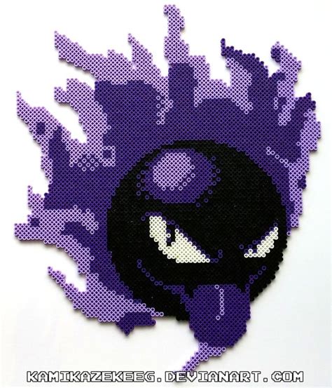 Pokemon Gastly Perler Bead By Kamikazekeeg On Deviantart Pokemon Bead