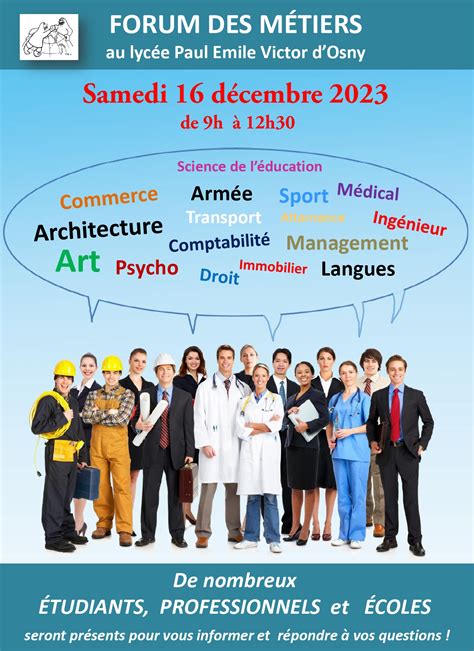 Forum PEV des métiers et formations samedi 16 décembre Lycée Paul