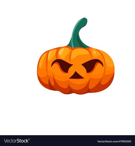 Pumpkin with carved evil face for halloween Vector Image