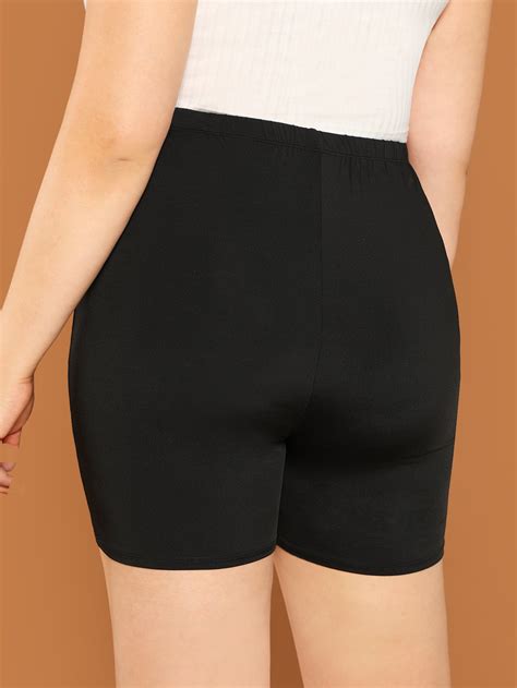 Plus Solid Biker Shorts Shein Usa