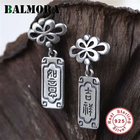 Balmora Originele Pure Sterling Silver Stud Chinese Knoop