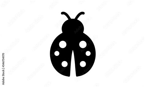 Ladybug silhouette on white background Stock Illustration | Adobe Stock