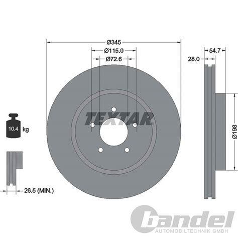 TEXTAR BREMSSCHEIBEN 345mm BELÄGE VORNE passend für CHRYSLER 300C