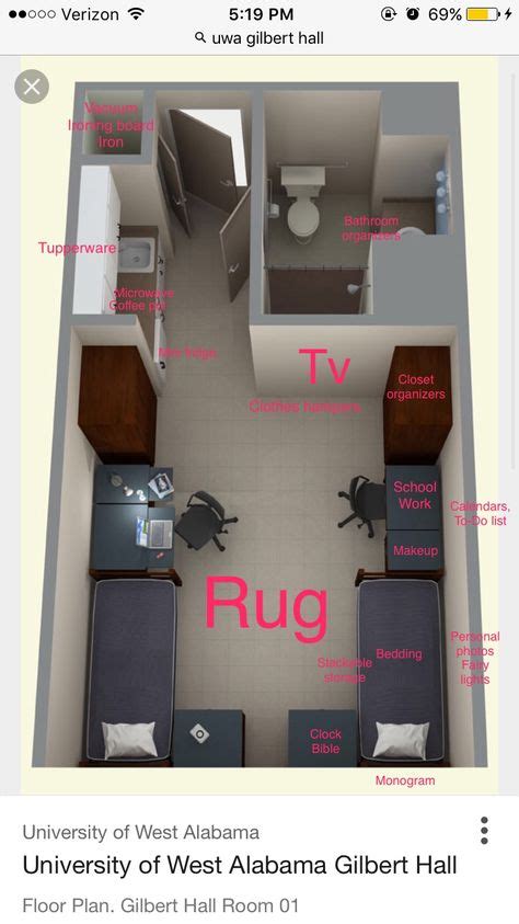 College Dorm Room Layout