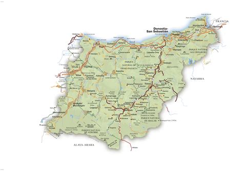 Mapa De Guipúzcoa Tamaño Completo