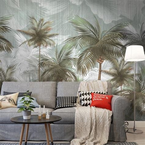 Custom Wallpaper Mural Tropical Palm Trees Wallcovering Bvm Home