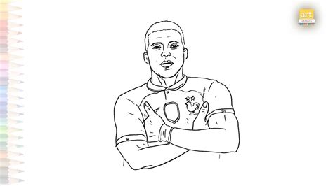 Kylian Mbappé drawing 02 French football player easy drawing How to