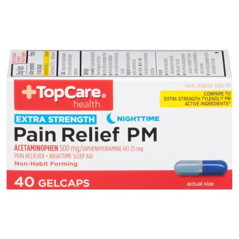 Topcare Extra Strength Pain Relief Pm Acetaminophen Mg Pain