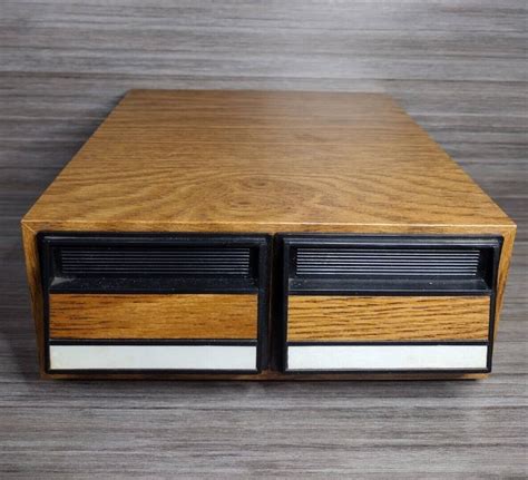 Vtg 80s 2 Drawer 28 Audio Cassette Storage Faux Grain Wooden Tape Holder Case Etsy