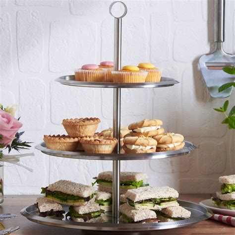 3 Tier Stainless Steel Cake Stand Tea Sandwiches High Tea Sandwiches Sandwiches Afternoon Tea