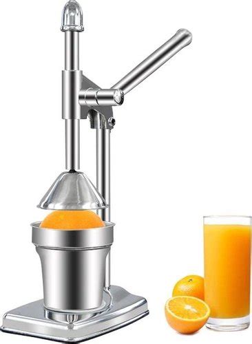 Anzel Stainless Steel Chrome Manual Citrus Hand Press Orange Juicer