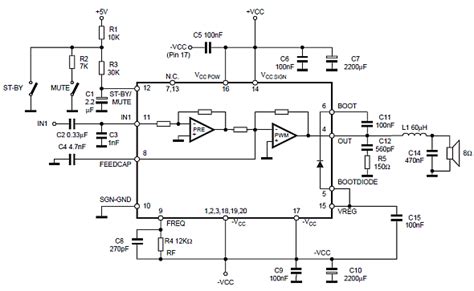 Schematic Diagram Power Amplifier Class D Circuit Diagram