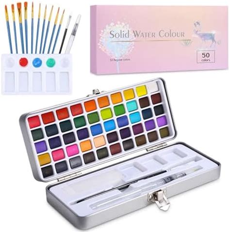 SinLaw Art Aquarelle Peinture Palette Aquarelle De Poche 50 Couleurs