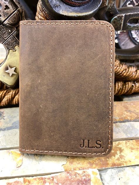 MONOGRAMMED Leather Wallet, Minimalist Mens Wallet, Bifold Wallet ...