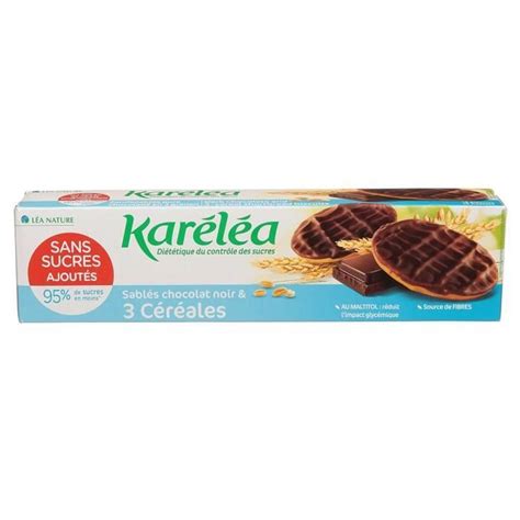 Karéléa Biscuits Sans Sucres Ajoutés Sablés 3 Céréales Chocolat 128g