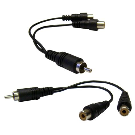 RCA Male To Dual RCA Female Splitter Adapter Cable 6 Inch