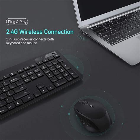 Wireless Keyboard And Mouse Set Uk Qwerty Seenda Full Size G Usb