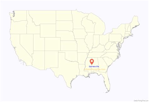 Map of Gainesville town, Alabama - Thong Thai Real