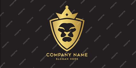 Premium Vector | Lion head crown logo design