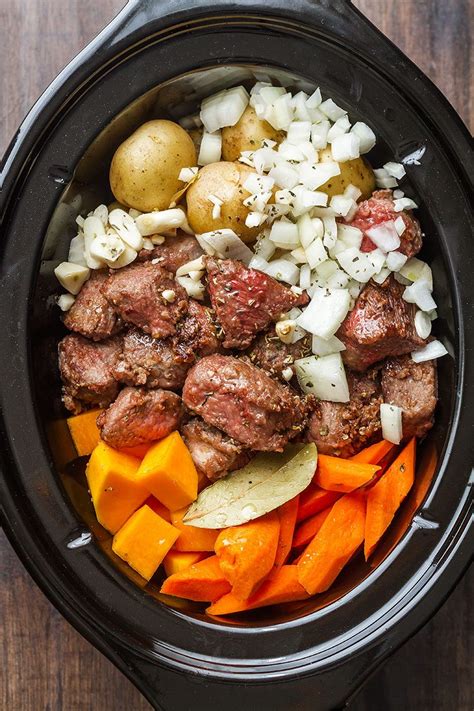 Slow Cooker Beef Stew Recipe With Butternut Carrot And Potatoes Crock Pot Beef Stew Recipe