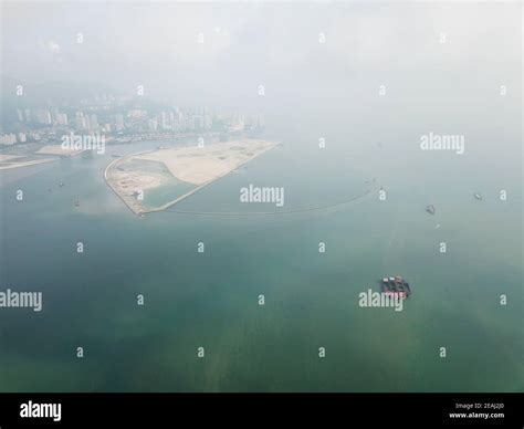 Aerial View Reclamation Land Stock Photo Alamy