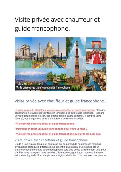 PPT Visite privée avec chauffeur et guide francophone poonam voyage